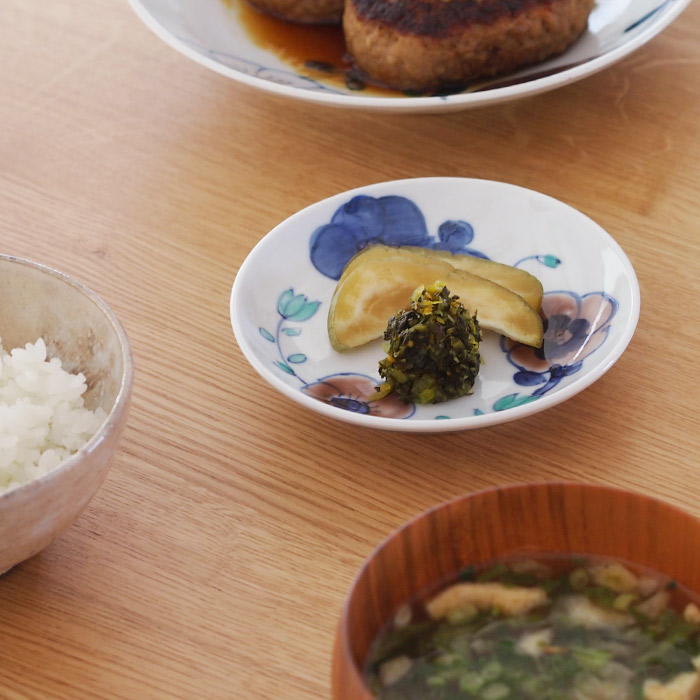 九谷青窯　高原真由美　色絵日日草　4寸皿