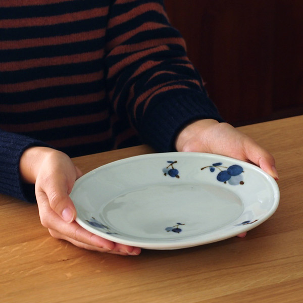 九谷青窯　高原真由美　呉須鉄果実　楕円皿