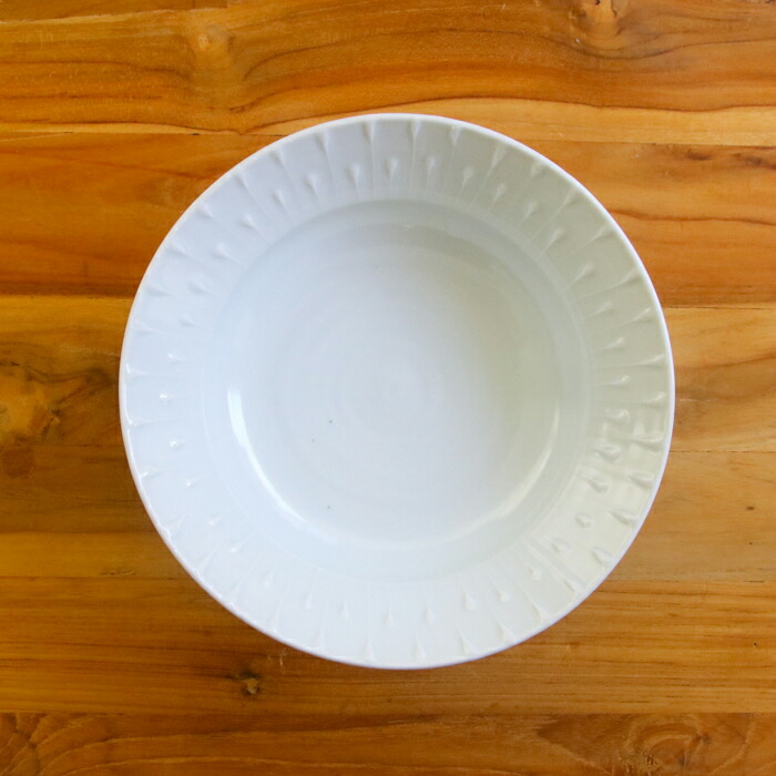 九谷青窯　高原真由美　白磁いっちん雫　7寸深皿