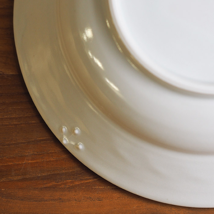 九谷青窯　高原真由美　白磁いっちん雫　7寸深皿