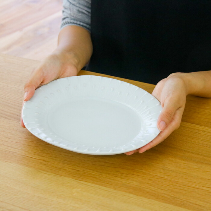 九谷青窯　高原真由美　白磁いっちん雫　楕円皿