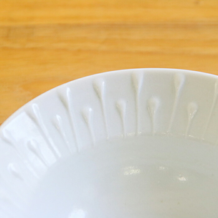 九谷青窯　高原真由美　白磁いっちん雫　4.5寸鉢