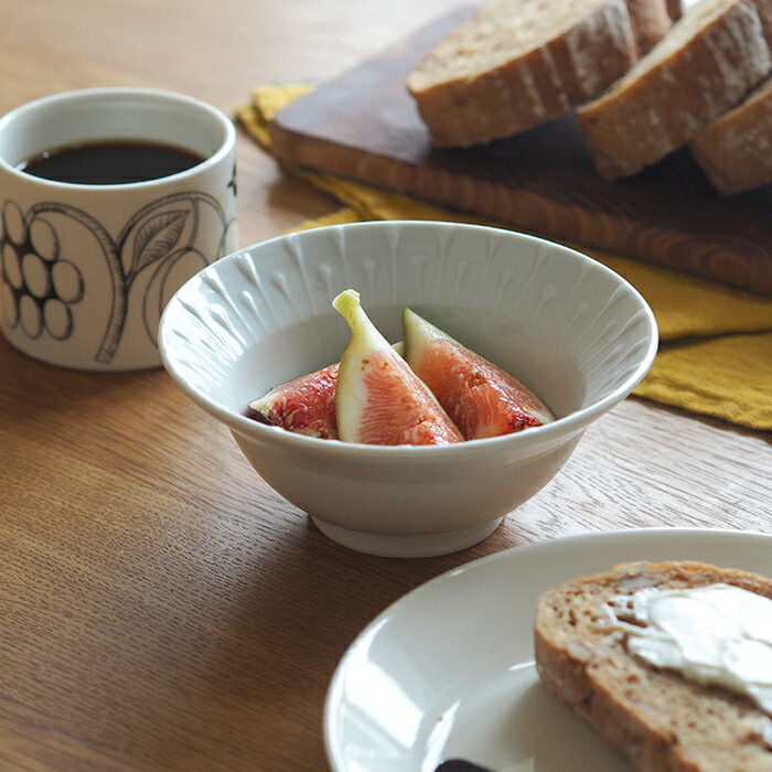 九谷青窯　高原真由美　白磁いっちん雫　4.5寸鉢