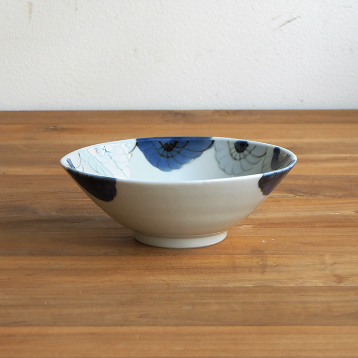 九谷青窯　高原真由美　呉須鉄渕花尽くし　楕円鉢