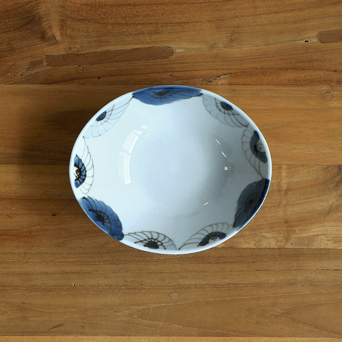 九谷青窯　高原真由美　呉須鉄渕花尽くし　楕円鉢