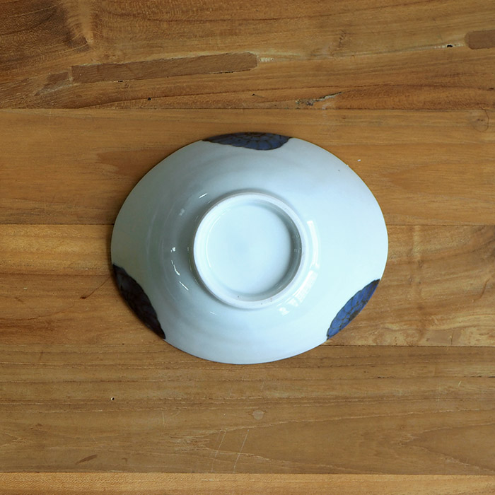 九谷青窯　高原真由美　呉須鉄渕花尽くし　楕円鉢