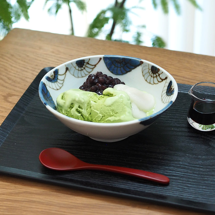 九谷青窯　高原真由美　呉須鉄渕花尽くし　楕円鉢