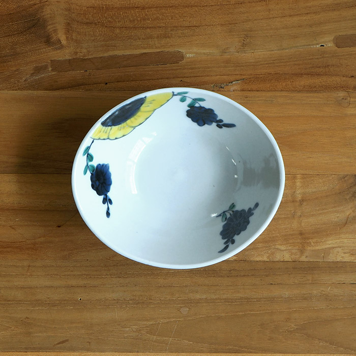九谷青窯　高原真由美　色絵舞い花　楕円鉢