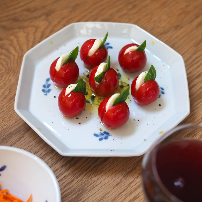 九谷青窯　高原真由美　色絵花冠　八角皿