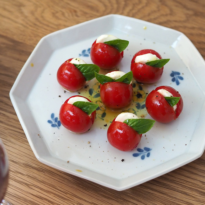 九谷青窯　高原真由美　色絵花冠　八角皿