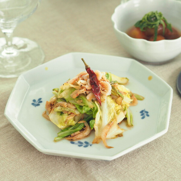 九谷青窯　高原真由美　色絵花冠　八角皿