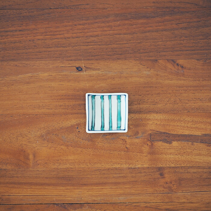 九谷青窯　高原真由美　色絵縞　豆皿