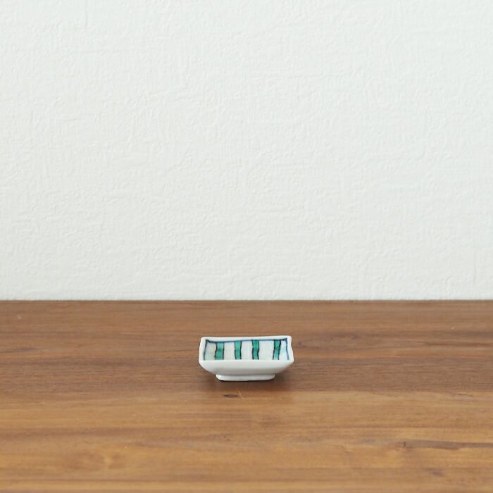 九谷青窯　高原真由美　色絵縞　豆皿