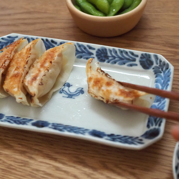 九谷青窯　横井佳乃　羽と鳥　隅切り長皿　※