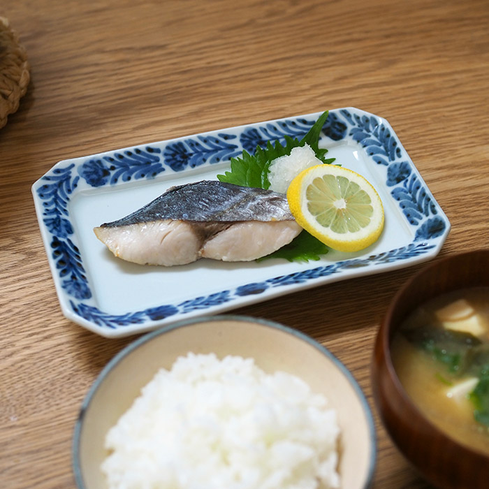 九谷青窯　横井佳乃　羽と鳥　隅切り長皿　※