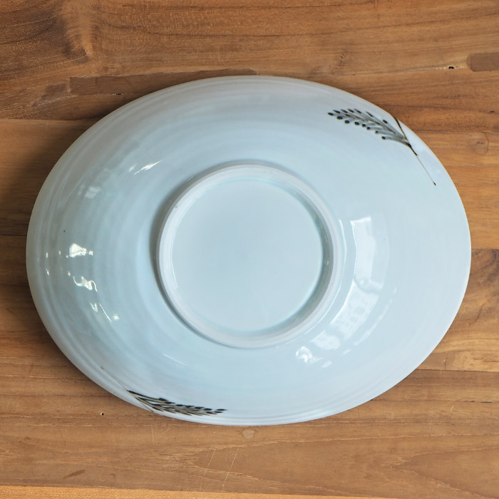 九谷青窯　横井佳乃　色絵ミモザ　たわみ鉢