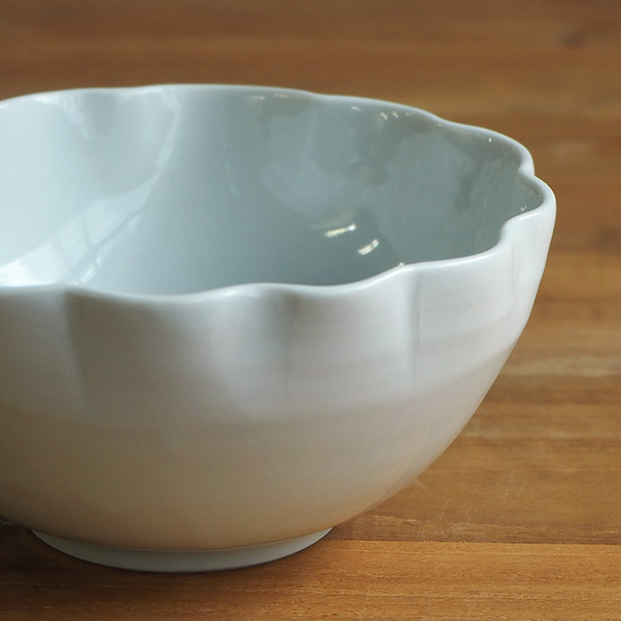 九谷青窯　横井佳乃　月見草　輪花小鉢