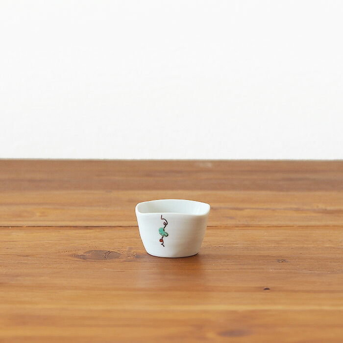 九谷青窯　横井佳乃　色絵スグリ　角小鉢