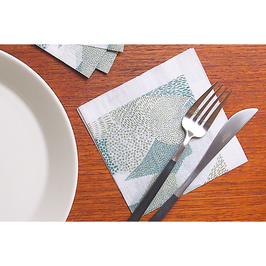 【取扱終了1109】倉敷意匠　点と線模様製作所　ナプキン　mori　100枚セット　※