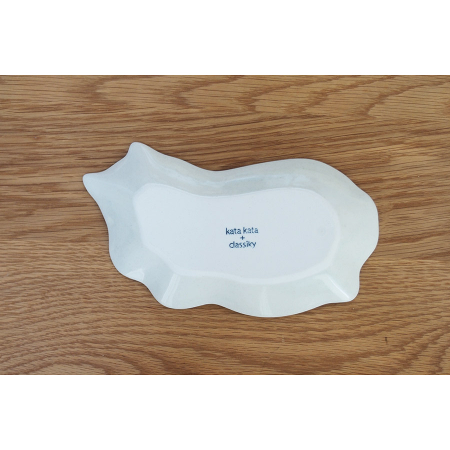 倉敷意匠　kata　kata　印判手大皿　青猫