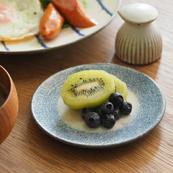 ココチ舎　インディゴ　丸皿　4寸