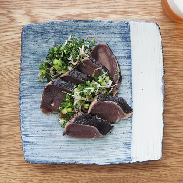 ココチ舎　インディゴ　角皿　中　Ｉライン