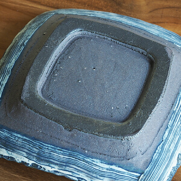 ココチ舎　インディゴ　角皿　中　Ｉライン