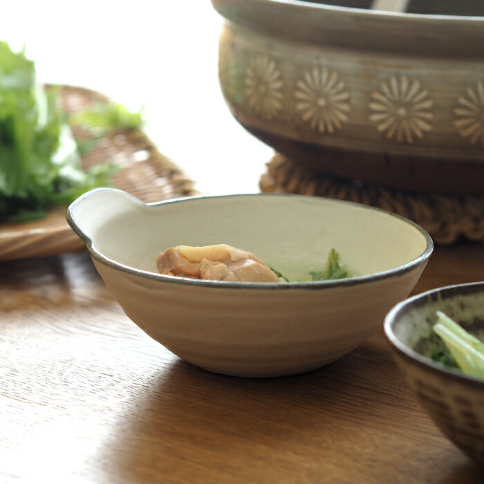 ココチ舎　とんすい　丸　粉引