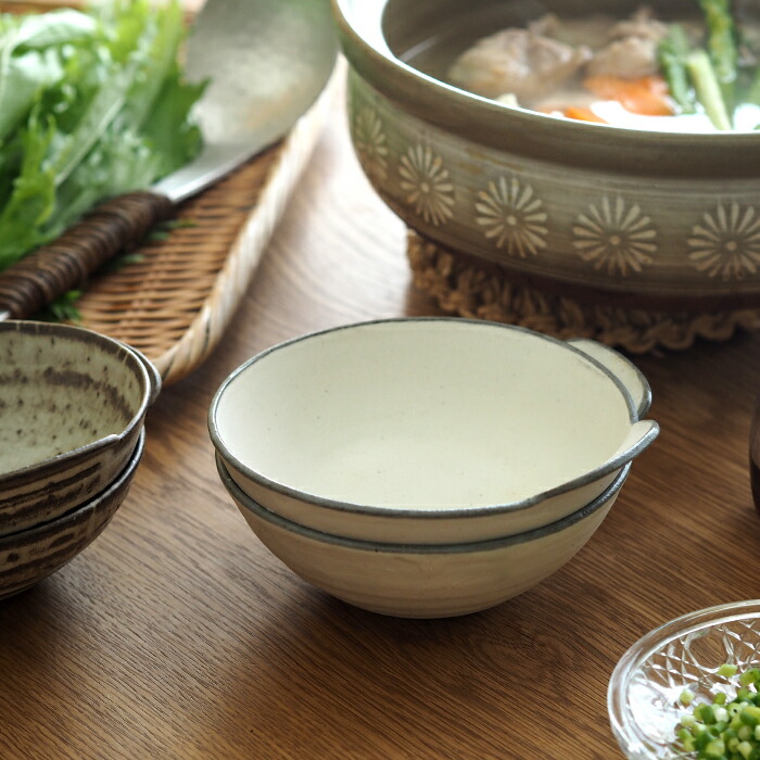 ココチ舎　とんすい　丸　粉引