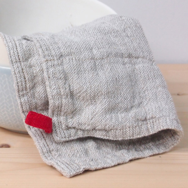 【取扱終了0110】リーノ・エ・リーナ　ディッシュクロス　タニア　ナチュラル　レッド　/　Lino　e　Lina　Tania　※