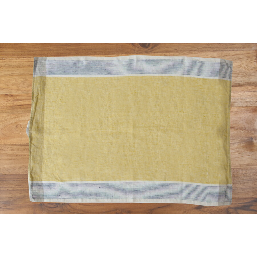 リーノ・エ・リーナ　キッチンクロス　シレーヌ　イエロー・ブルー　/　Lino　e　Lina　Sirene