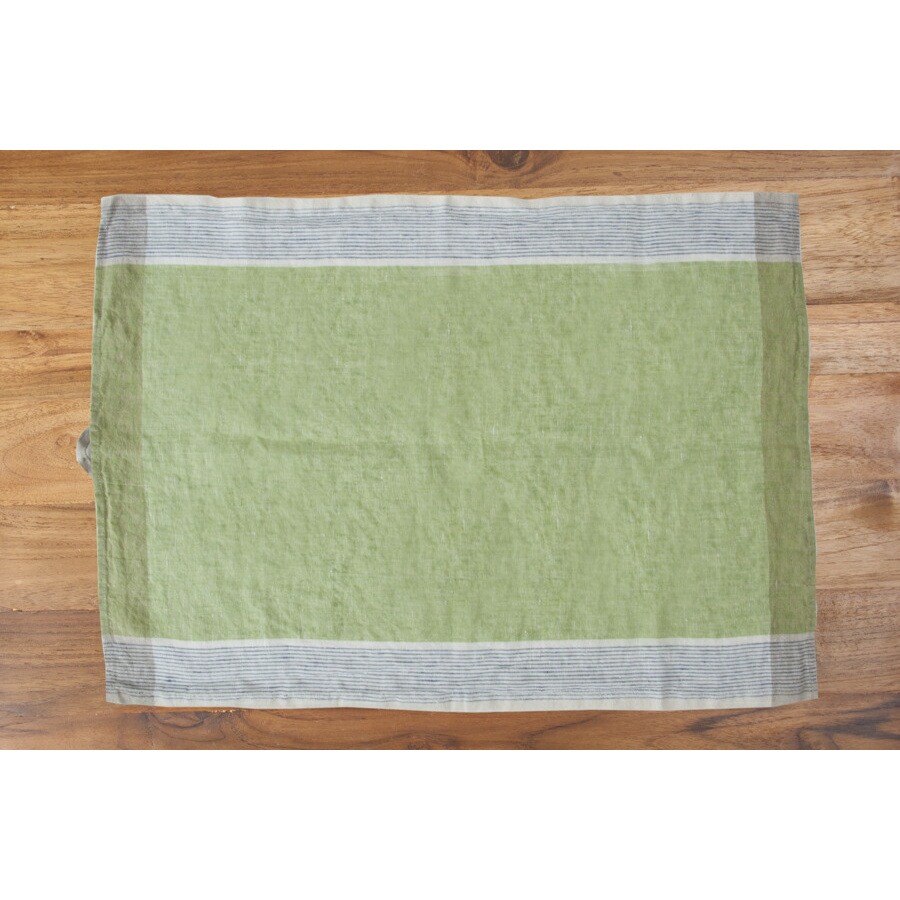 リーノ・エ・リーナ　キッチンクロス　シレーヌ　グリーン・ブルー　/　Lino　e　Lina　Sirene