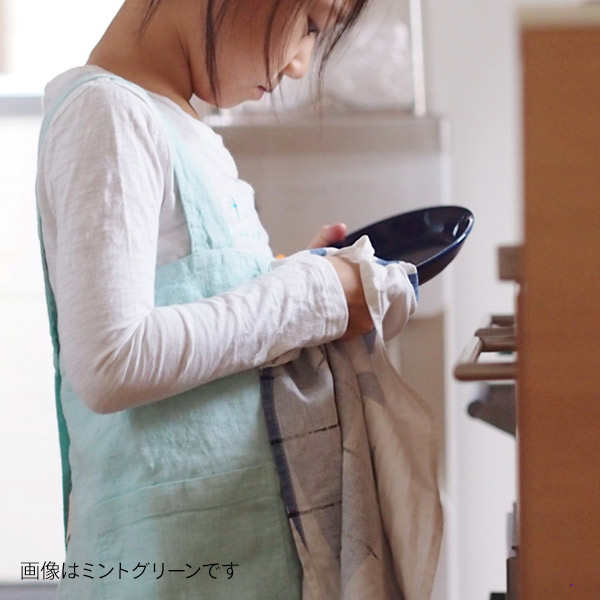 【取扱終了0501】リネンテイルズ ピナフォアエプロン キッズ ミントグリーン / Linen Tales ※