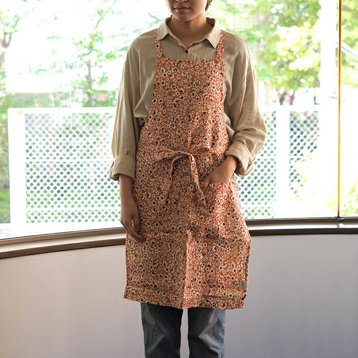 【プロキッチン別注】リネンテイルズ　デイリーエプロン　ブロッサム　/　LINEN　TALES　※
