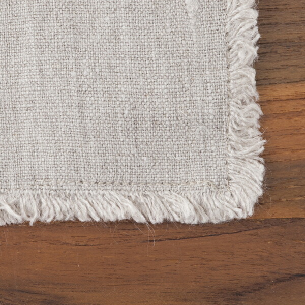 リネンテイルズ　フリンジ　コースター　ナチュラル　10×10　/　LINEN　TALES　※