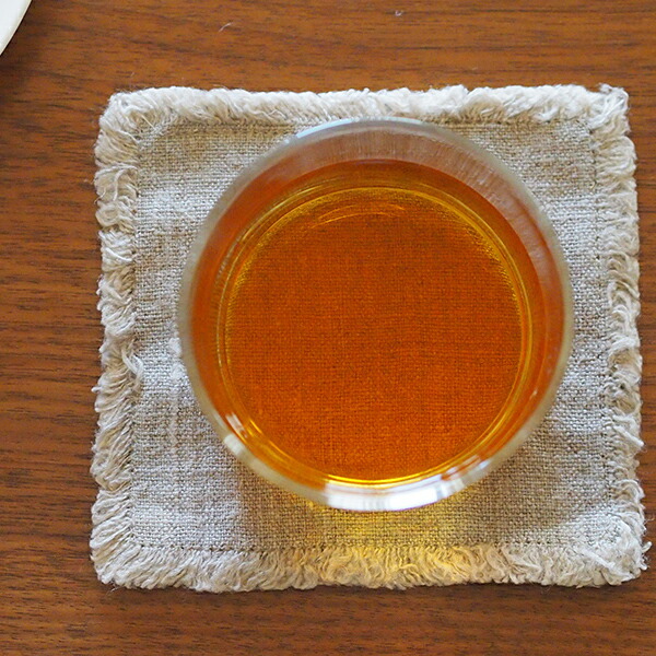 リネンテイルズ　フリンジ　コースター　ナチュラル　10×10　/　LINEN　TALES　※