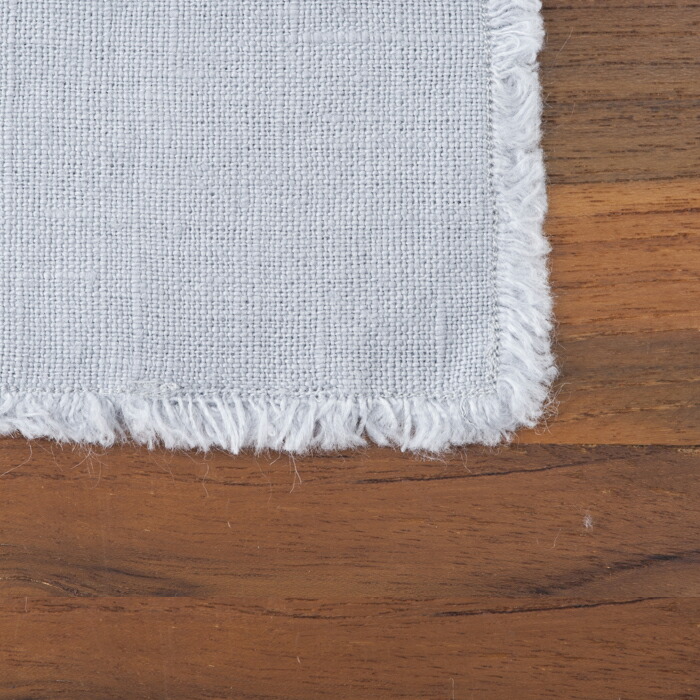 リネンテイルズ　フリンジ　プレイスマット　ライトグレー　35×45　/　LINEN　TALES