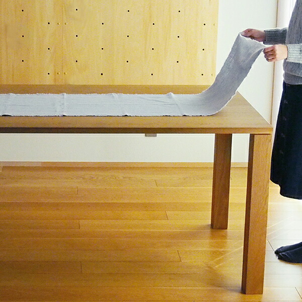 リネンテイルズ　フリンジ　テーブルランナー　ライトグレー　40×200　/　LINEN　TALES