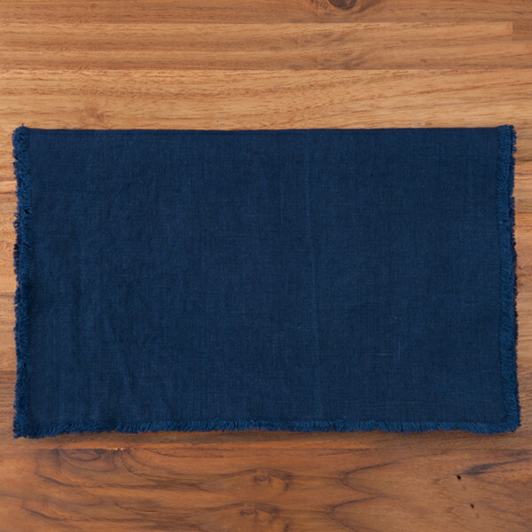 リネンテイルズ　フリンジ　テーブルランナー　ネイビー　40×200　/　LINEN　TALES