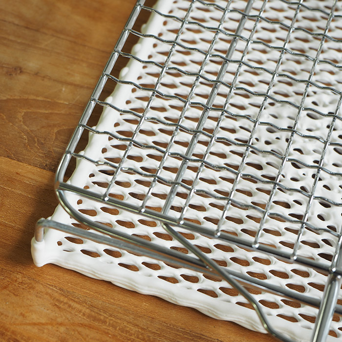 マンネン　セラミック焼網　ハンドルタイプ　215x250mm　/　mannen　※