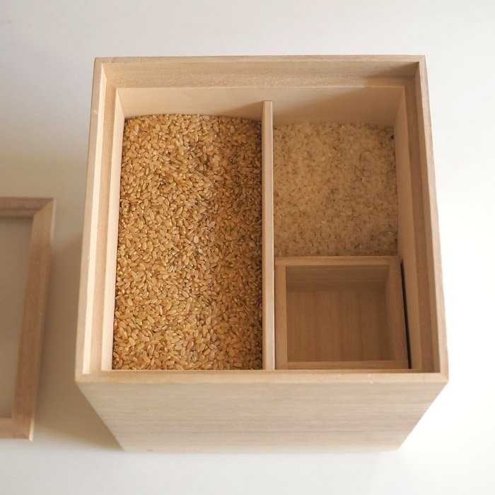 【プロキッチンオリジナル】増田桐箱店　米櫃　3kg　仕切り