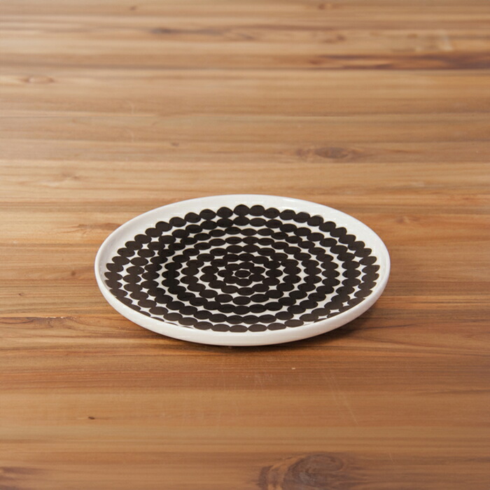 マリメッコ　プレート　20cm　シイルトラプータルハ　ブラック　/　marimekko　Siirtolapuutarha
