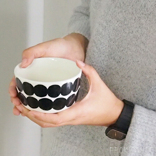 マリメッコ　ボウル　250ml　ラシィマット　ブラック　/　marimekko　Rasymatto