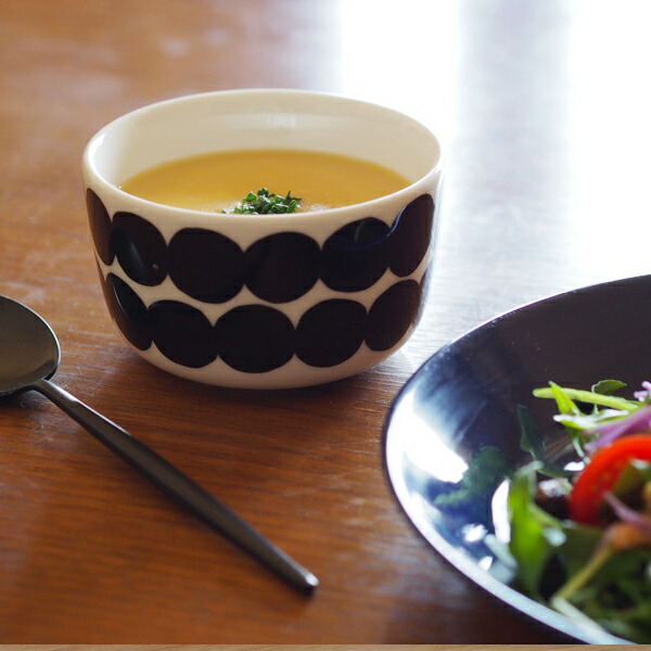 マリメッコ　ボウル　250ml　ラシィマット　ブラック　/　marimekko　Rasymatto