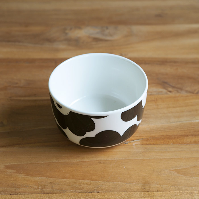 マリメッコ　ボウル　250ml　ウニッコ　ブラック×ホワイト　/　marimekko　Unikko