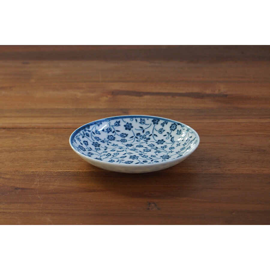 丸直製陶所　染付小皿　レモングラス　※