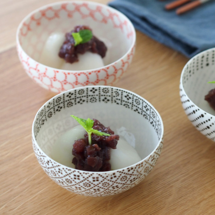 丸直製陶所　染付陶碗　花格子　茶　※