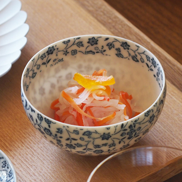 丸直製陶所　染付陶碗　レモングラス