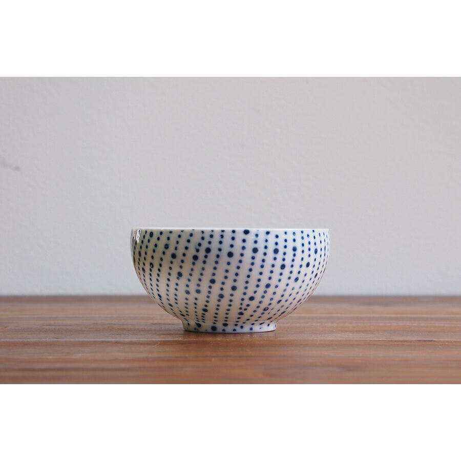 丸直製陶所　染付陶碗　五月雨　青　※