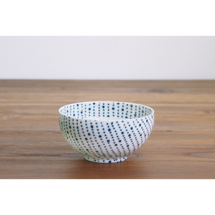 丸直製陶所　染付陶碗　五月雨　青　※